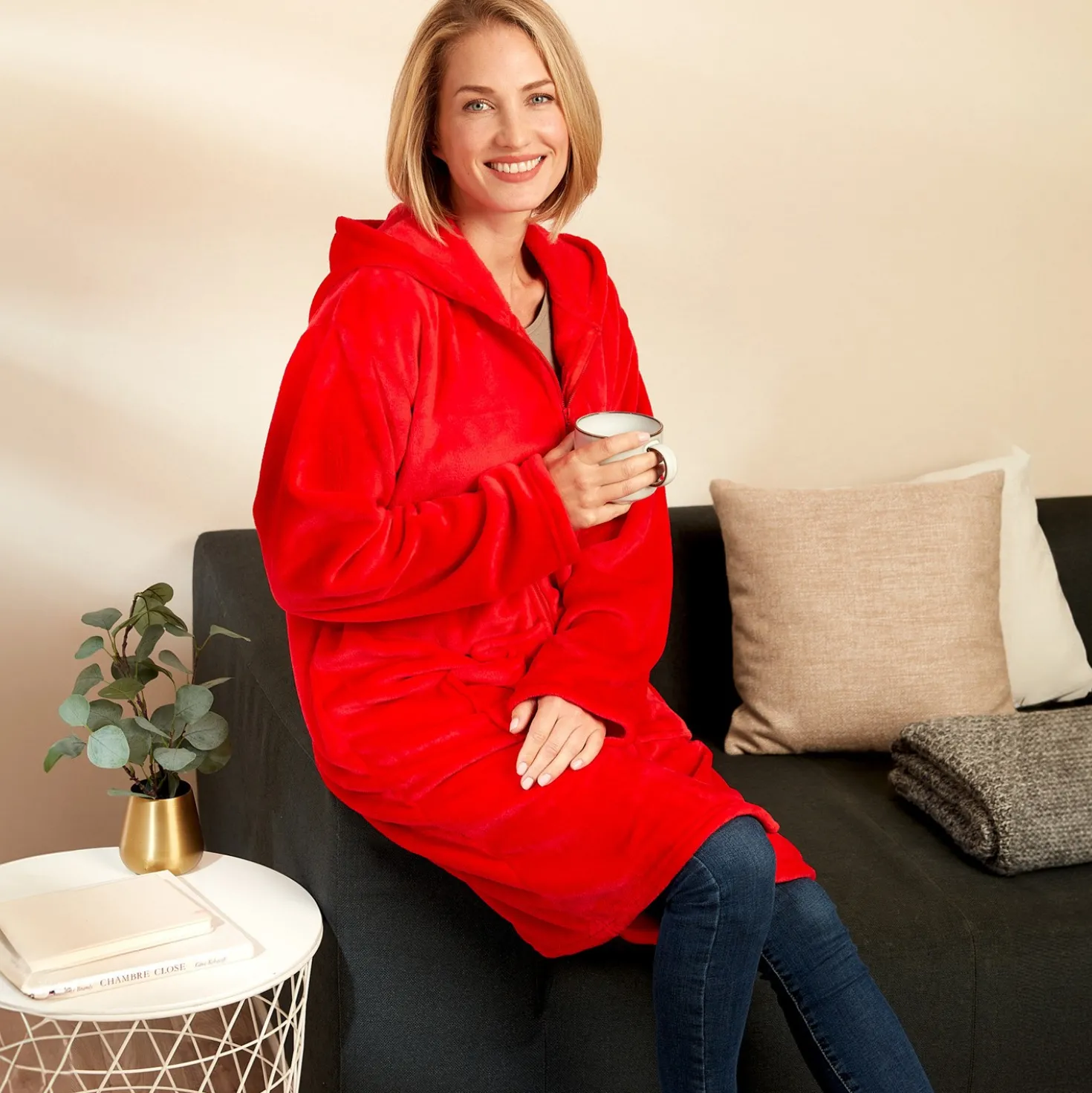 Fleece-Jacke mit Kapuze