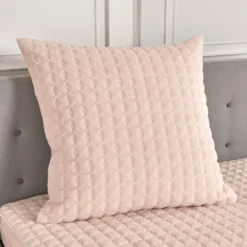 Fleece-Kissenhüllen mit Wabenstruktur creme 80 x 80 cm 2er-Set Eldo