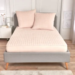 Fleece-Kissenhüllen mit Wabenstruktur creme 80 x 80 cm 2er-Set Eldo