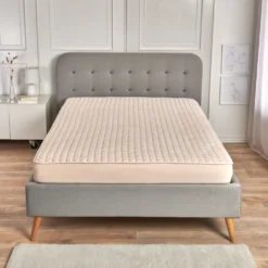 Fleece-Spannbetttuch mit Wabenstruktur creme 90x200cm Eldo