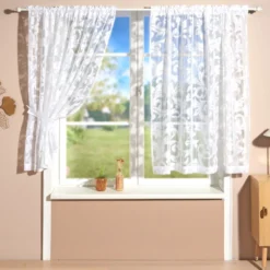 Gardine mit Raffhalter 2er-Set 140x140cm Eldo