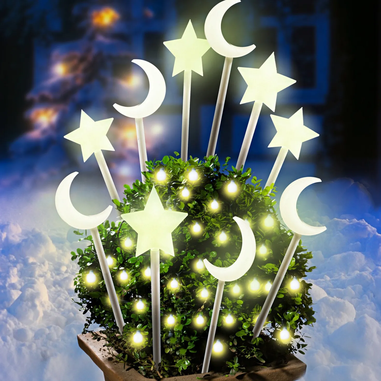 Garten Deko-Stecker "Monde & Sterne" selbstleuchtend, 10er-Set Gainsborough