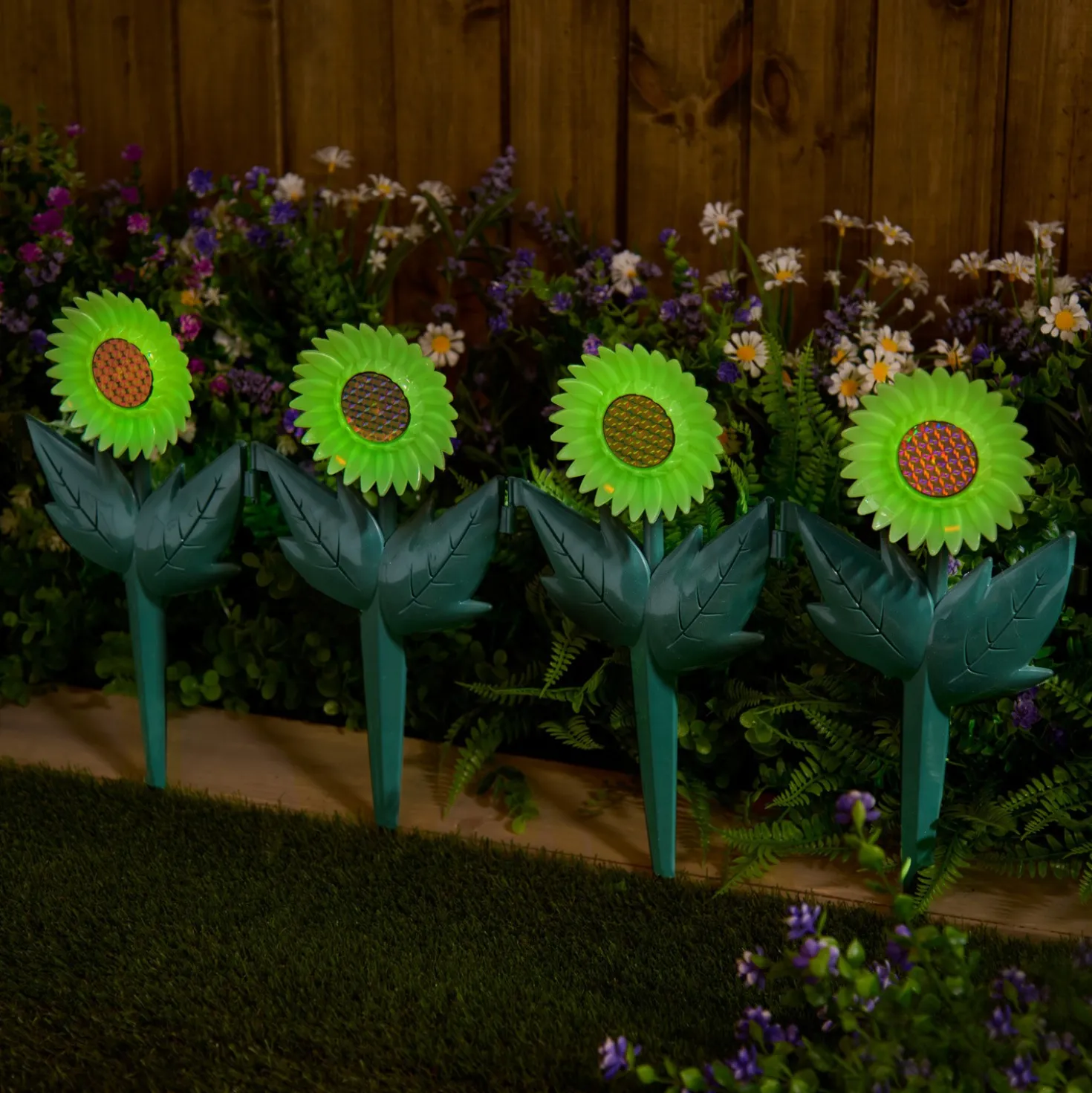 Gartenstecker Sonnenblumen selbstleuchtend 4er-Set Gainsborough
