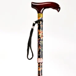 Gehstock faltbar, Blumendessin, Höhe 83-93 cm