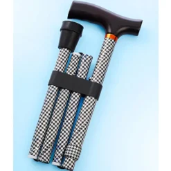 Gehstock faltbar H 83-93 cm schwarz-weiß