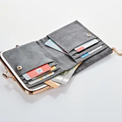 Geldbörse in Leder-Look mit RFID-Schutz grau