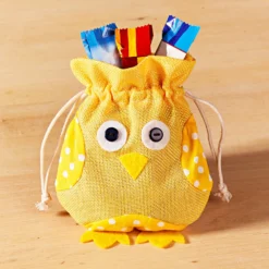 Geschenkbeutel "Eule" gelb