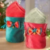 Geschenkbeutel mit Gästetüchern grün 3-tlg.
