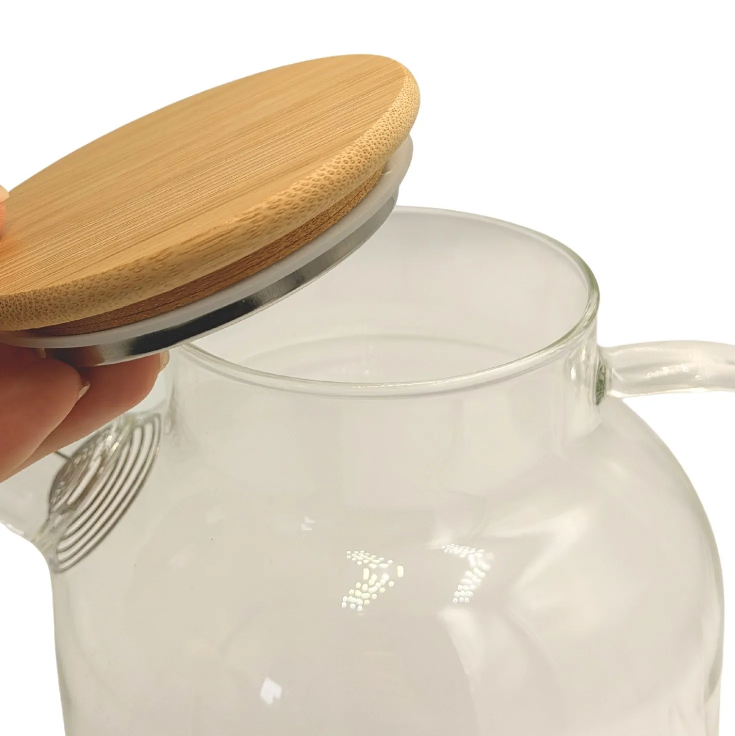 Glaskaraffe 1,8 L mit Holzdeckel Eldo