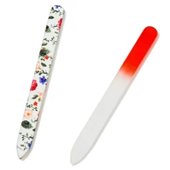 Glasnagelfeilen "rote Blümchen", 2er-Set