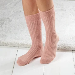 Glitter-Kniestrümpfe rosé