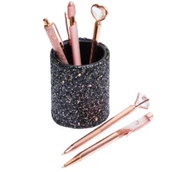 Glitzer-Kugelschreiber mit Stifthalter