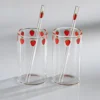 Gläser "Erdbeere" mit Trinkhalm 2er-Set