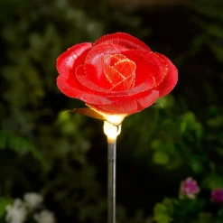 Grabdeko Solarleuchte "Rose" mit Steckstab