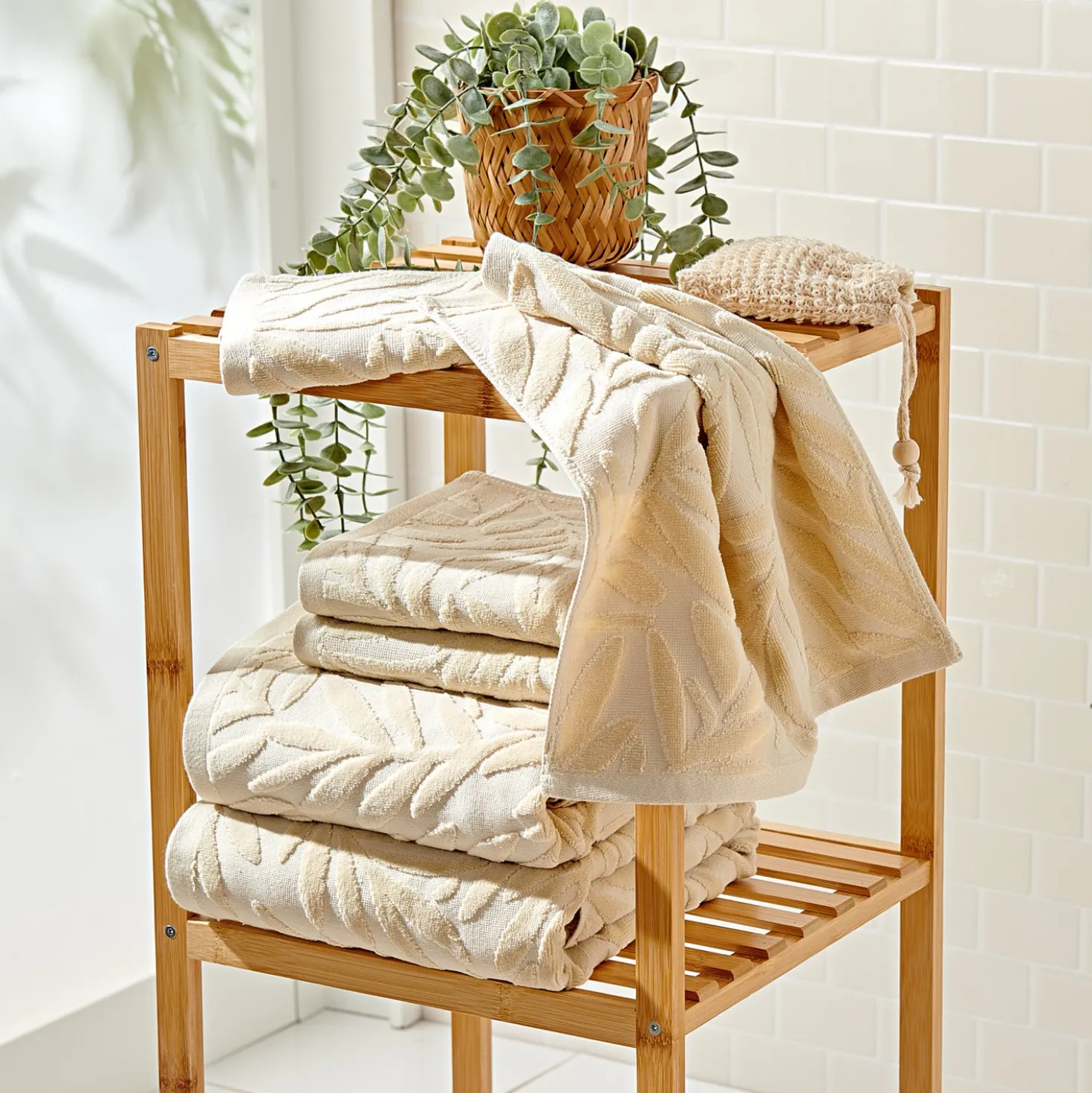 Gästehandtücher beige 35x35 cm, 2er-Set