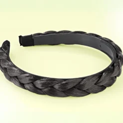 Haarreif "Zopf" schwarz 1,8 cm breit