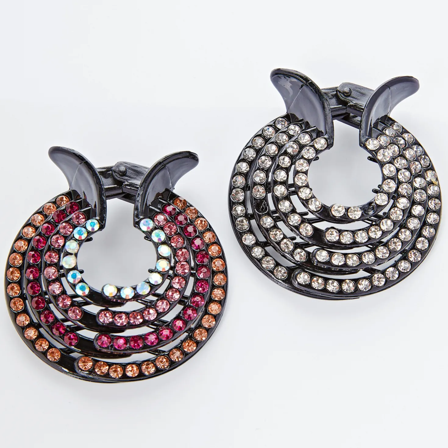 Haarspangen-Kreisel mit Strass-Steinen 2er-Set