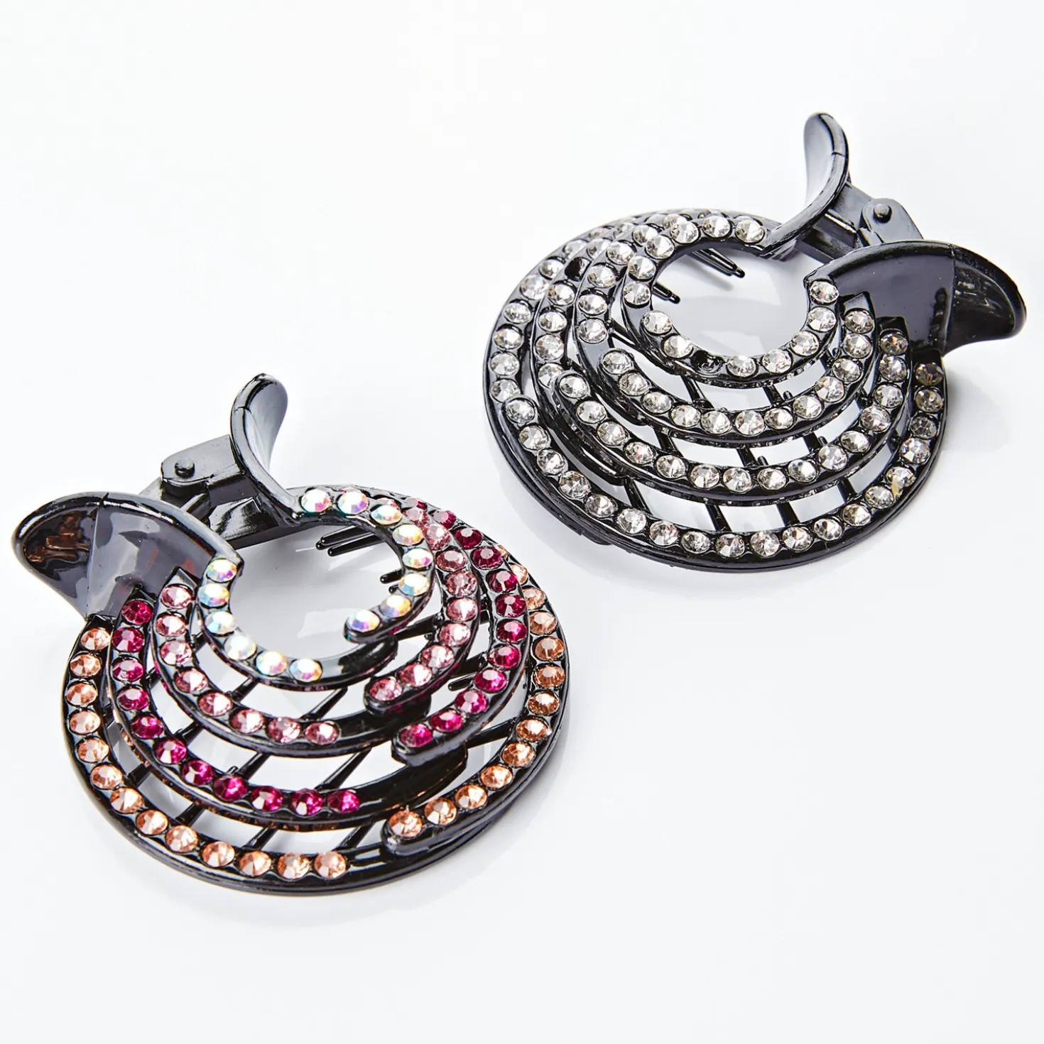 Haarspangen-Kreisel mit Strass-Steinen 2er-Set