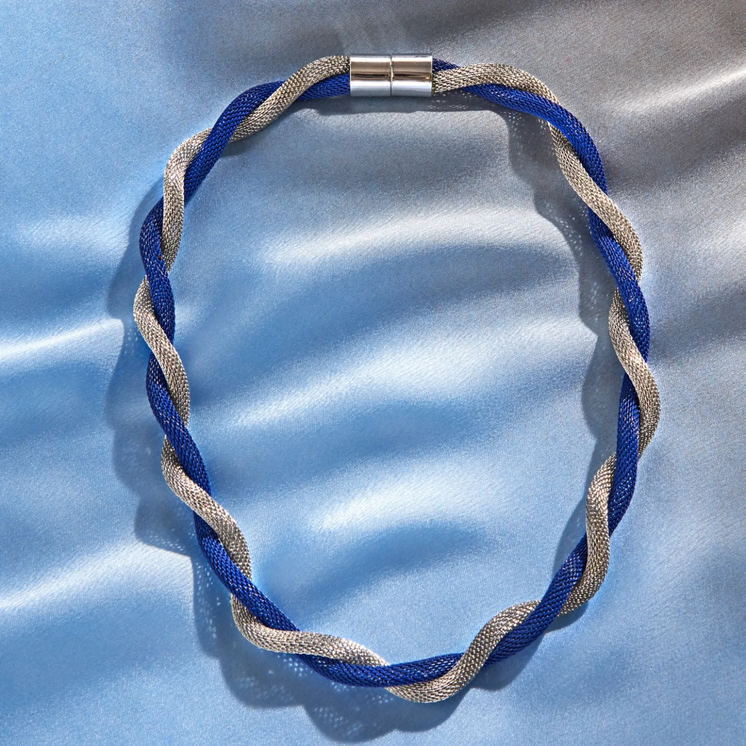 Halskette blau-silberfarben