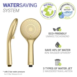Handbrause „Watersaving“ Gold matt WENKO