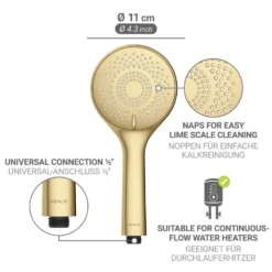 Handbrause „Watersaving“ Gold matt WENKO