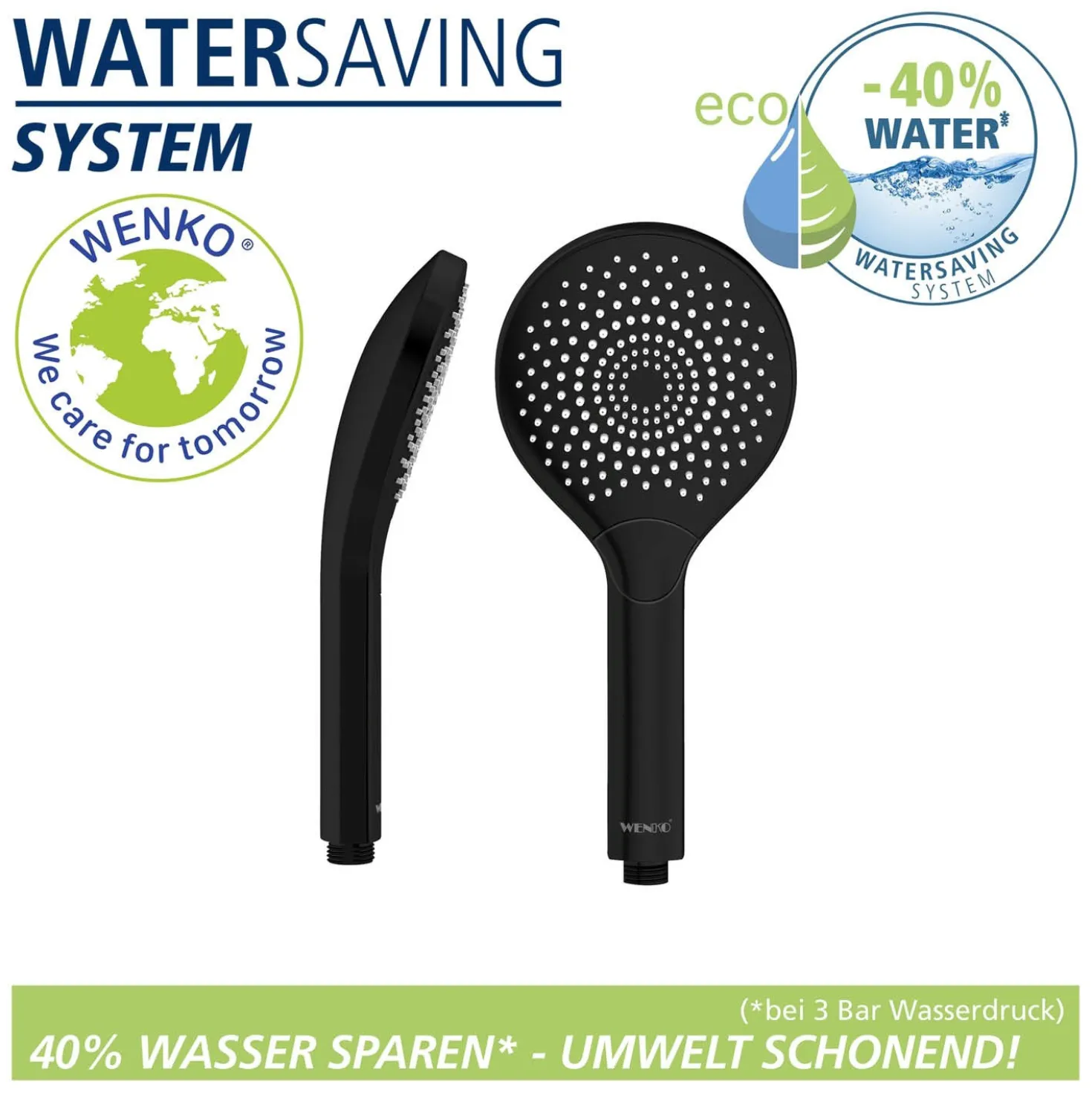 Handbrause „Watersaving“ schwarz WENKO