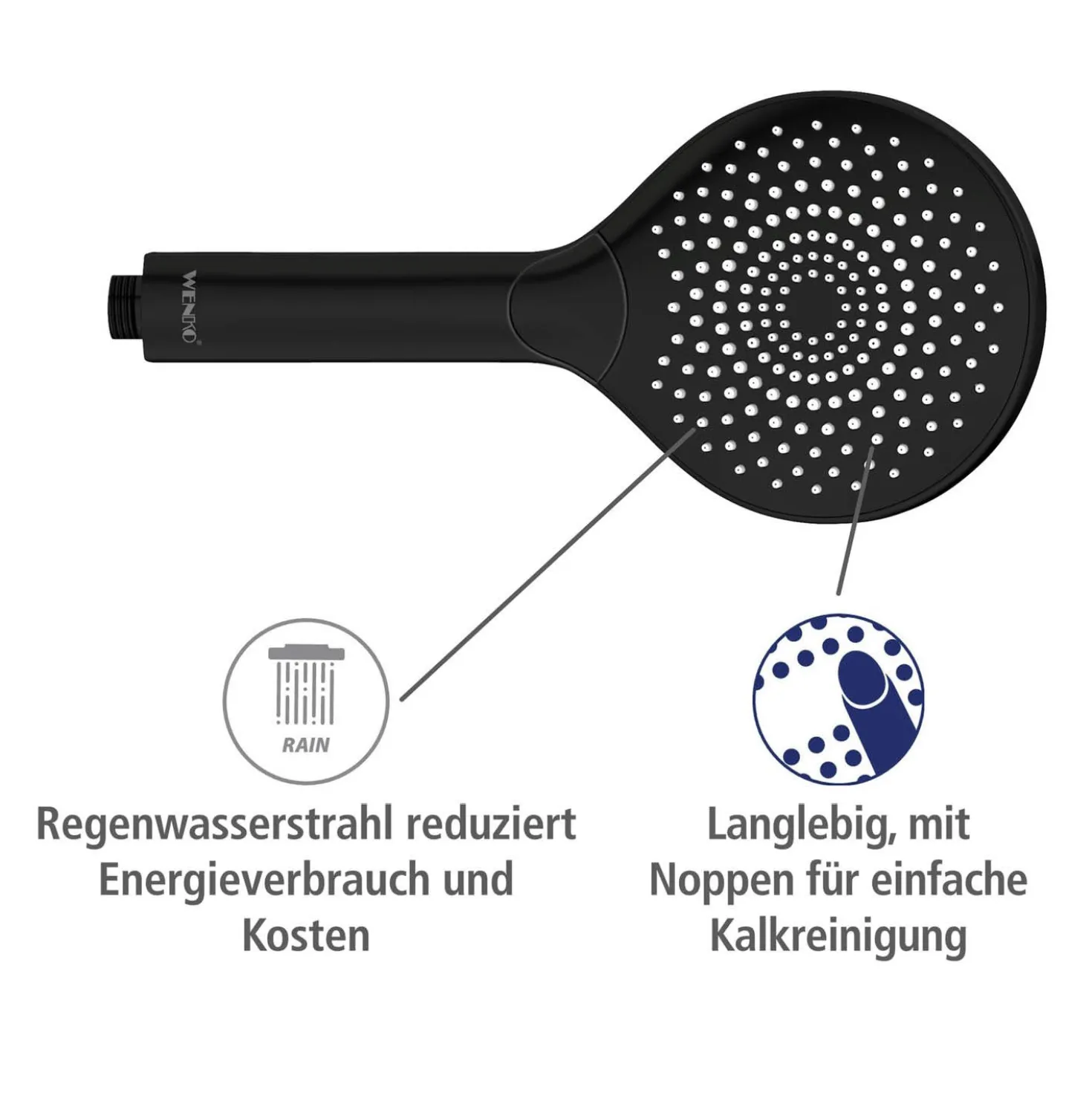 Handbrause „Watersaving“ schwarz WENKO