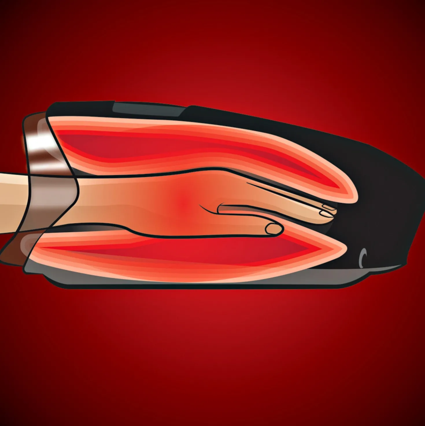 Hand-Massagegerät mit Wärme und Luftkompression, kabellos