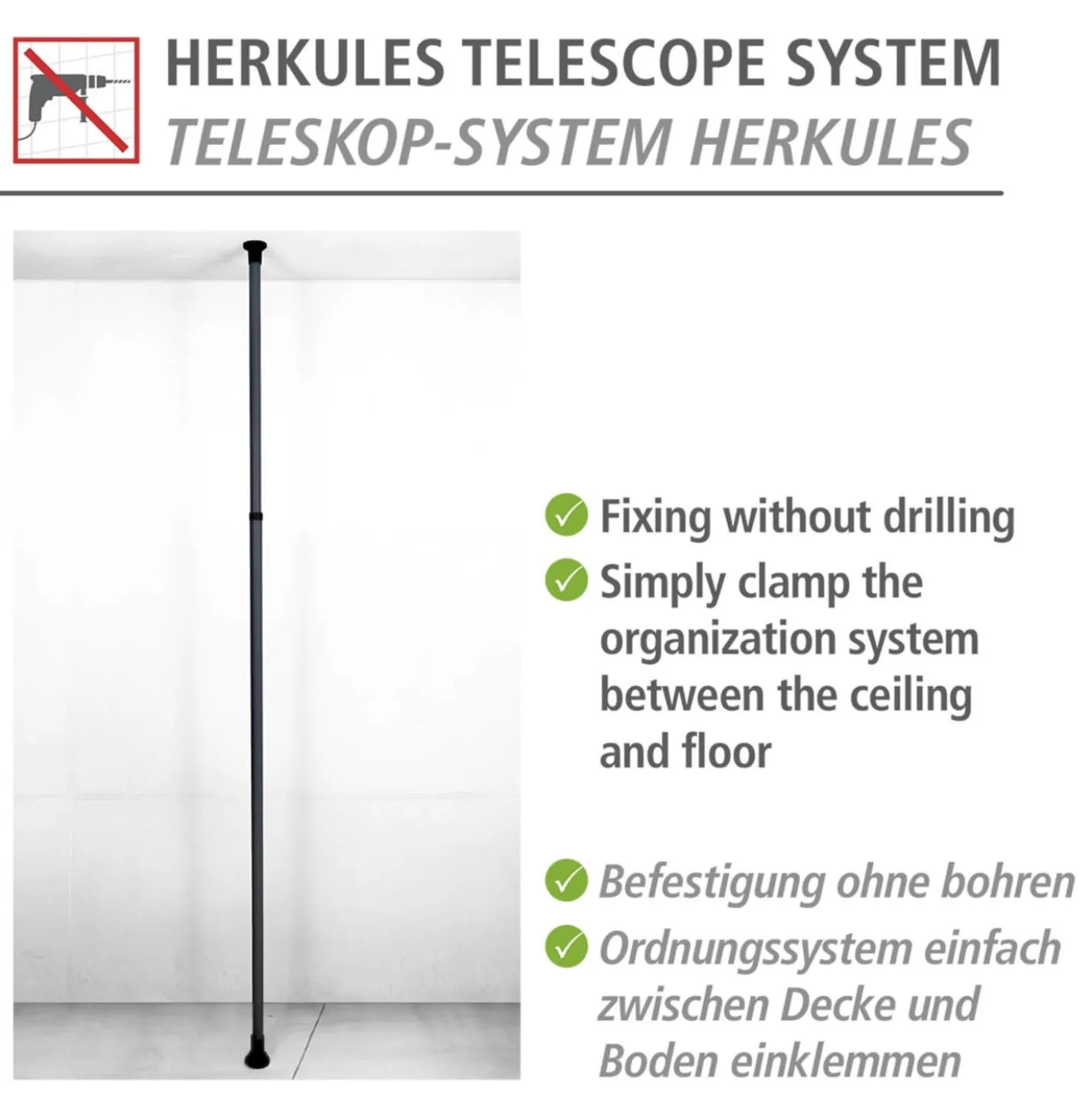 Hauptstange Herkules Schwarz WENKO