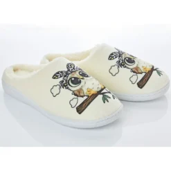 Hausschuh "Eule" beige