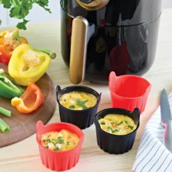 Heißluftfritteusen-Körbe Auflaufförmchen / Eierform Ø 8 cm 4er-Set Basilico