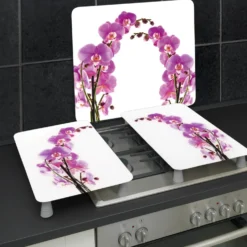 Herdabdeckplatten 2er Set Orchideenblüte WENKO