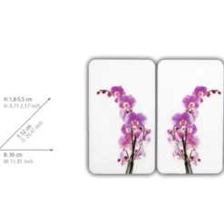 Herdabdeckplatten 2er Set Orchideenblüte WENKO