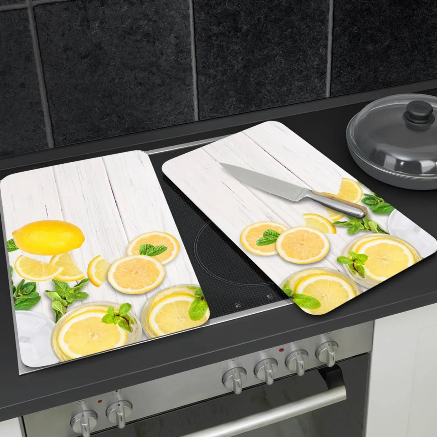 Herdabdeckplatten 2er Set Zitronen WENKO