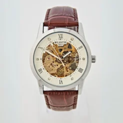 Herren-Armbanduhr silber-braun