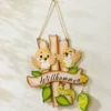 Holz-Deko "Willkommen" Vögel & Raupe Casa Bonita