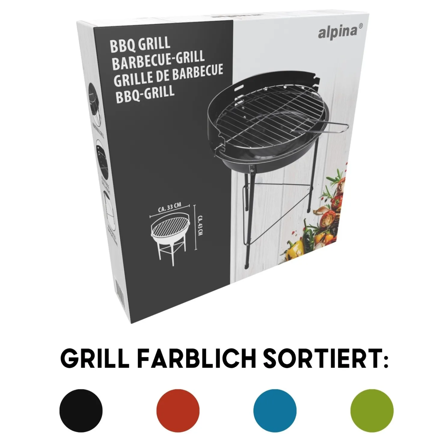 Holzkohlegrill BBQ alpina