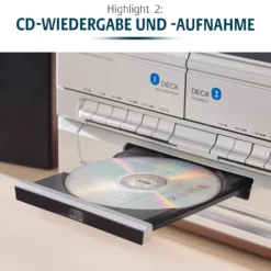 7-in-1 Musikanlage "Hudson Deluxe" für CDs, Kassetten, Vinyl Bergström