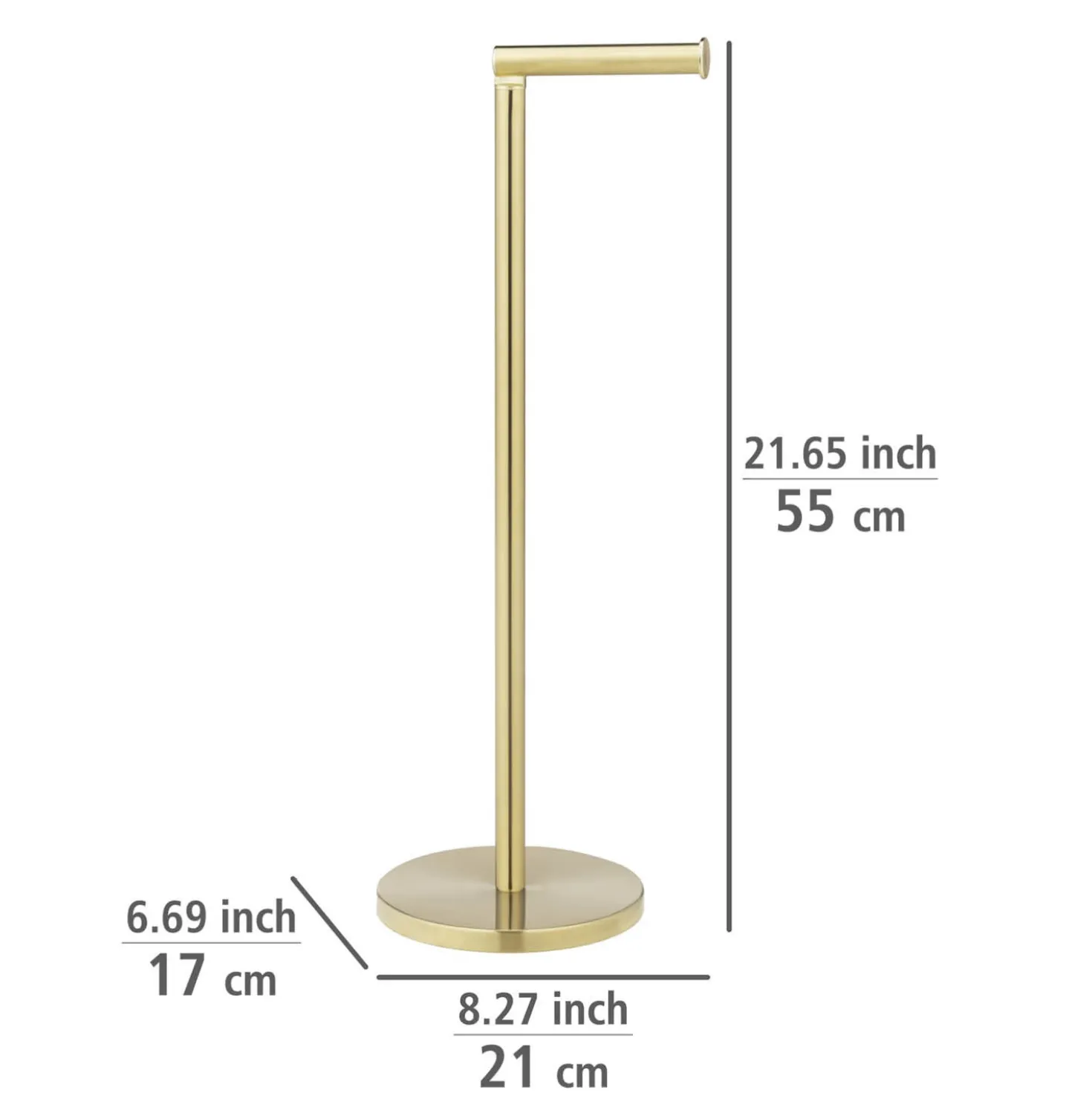 2-in-1 Stand-Toilettenpapierhalter Gold WENKO