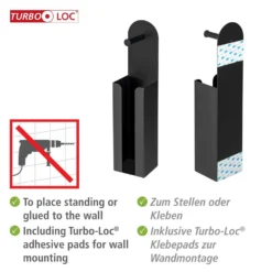 2-in-1 Toilettenpapierhalter „Agira“ Schwarz WENKO