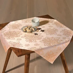 Jacquard-Mitteldecke roségold, 85x85 cm