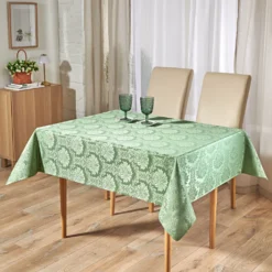 Jacquard-Tischdecke hellgrün 130 x 170 cm Eldo