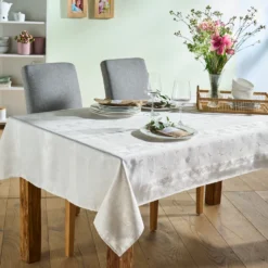 Jacquard-Tischdecke natur, 130x220 cm