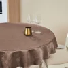Jacquard Tischdecke taupe Eldo Ø 140cm