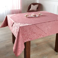 Jacquard-Tischdecke 130 x 170 cm altrosa