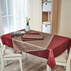 Jacquard-Tischdecke 130 x 160 cm Eldo hellbraun