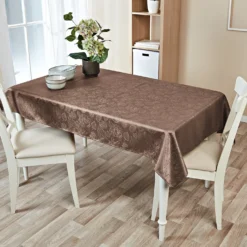 Jacquard-Tischdecke 130 x 160 cm Eldo hellbraun