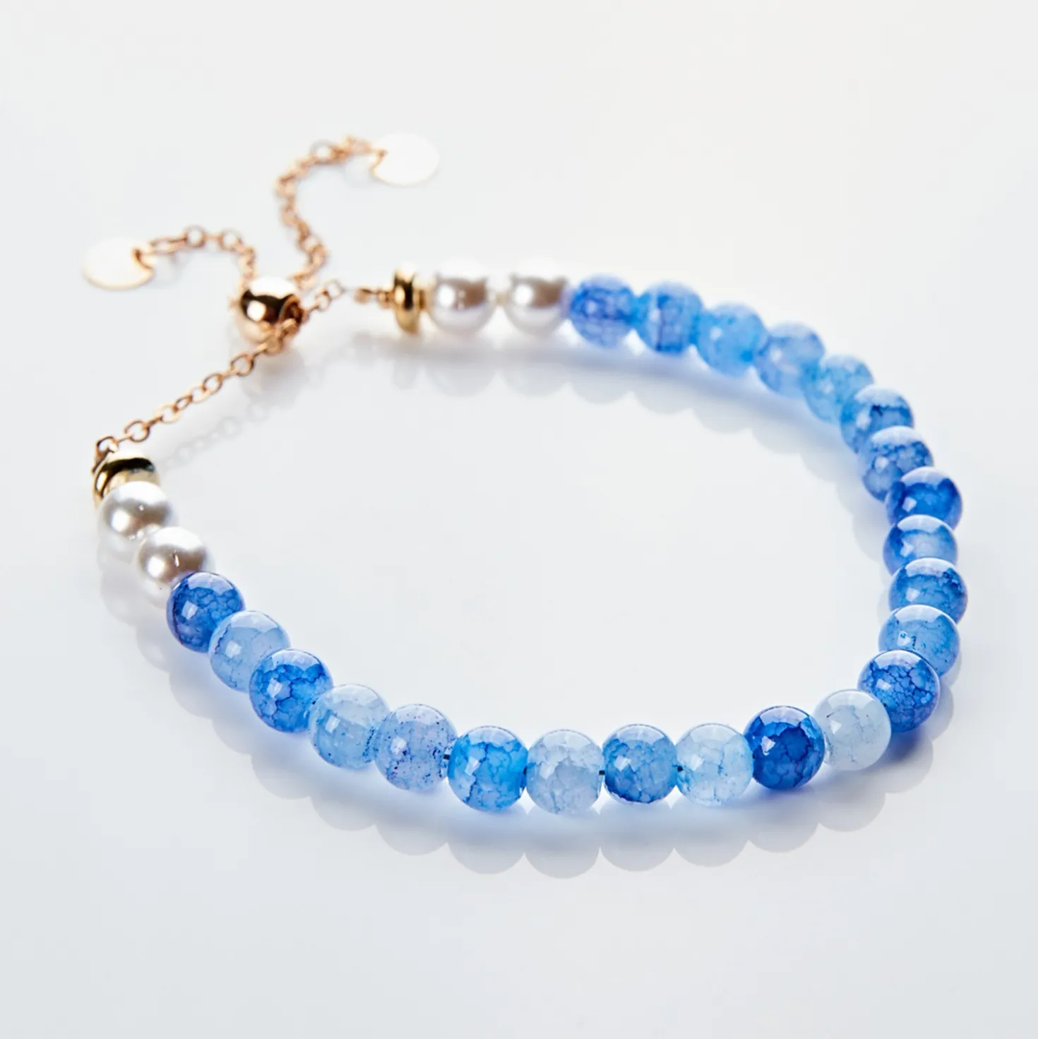 Jade-Armband mit Süßwasserperlen