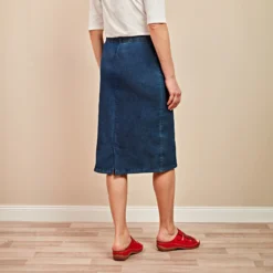 Jeansrock mit Gummibund Stone Washed jeansblau