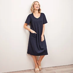 Jersey-Kleid "Luna" mit Taschen dunkelblau